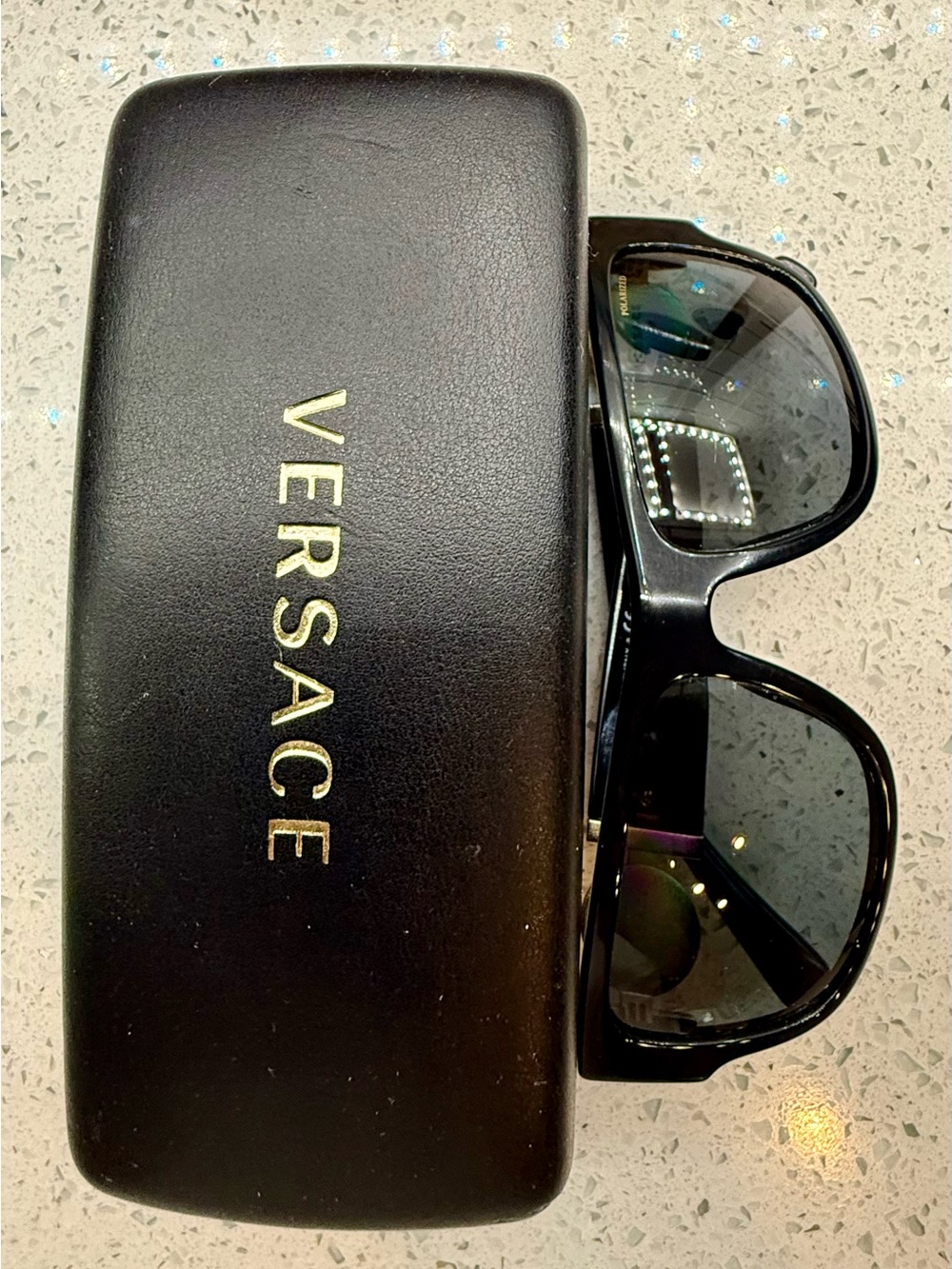 Versace Men’s Black Sunglasses with Dark Lenses